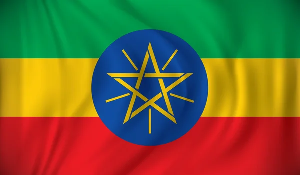 埃塞俄比亚的旗子 — 图库矢量图片