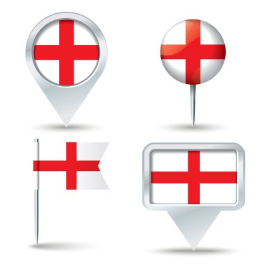 Harita iğne ile İngiltere bayrağı