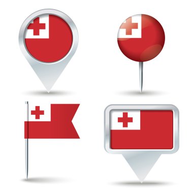 Harita iğne Tonga bayraklı