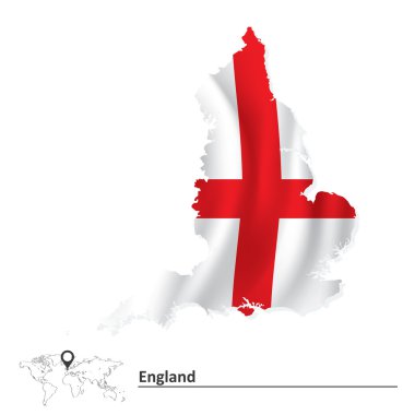 Bayrağı ile İngiltere'nin Haritası