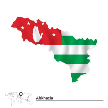 Abhazya Haritası bayrak ile