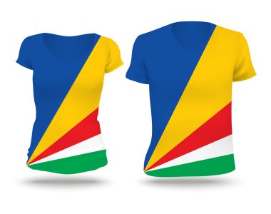 Seyşel Adaları bayrağı gömlek tasarımı