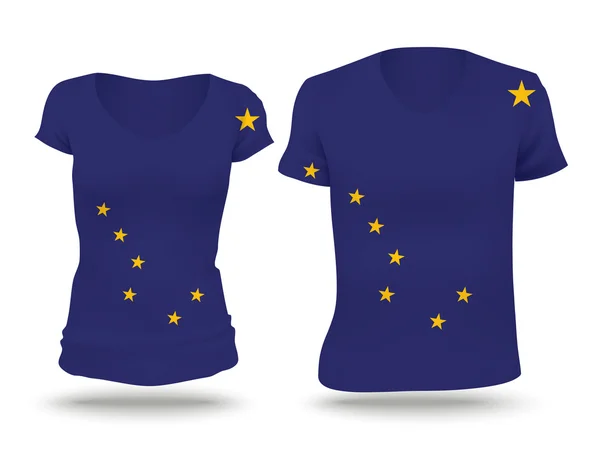 Drapeau conception de chemise de l'Alaska — Image vectorielle