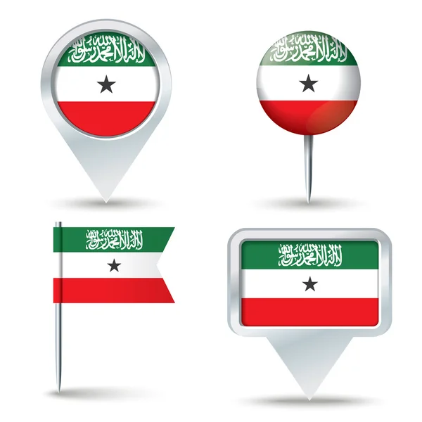 Épingles de carte avec drapeau du Somaliland — Image vectorielle