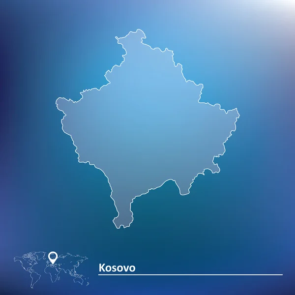 La mappa di Kosovo — Vettoriale Stock