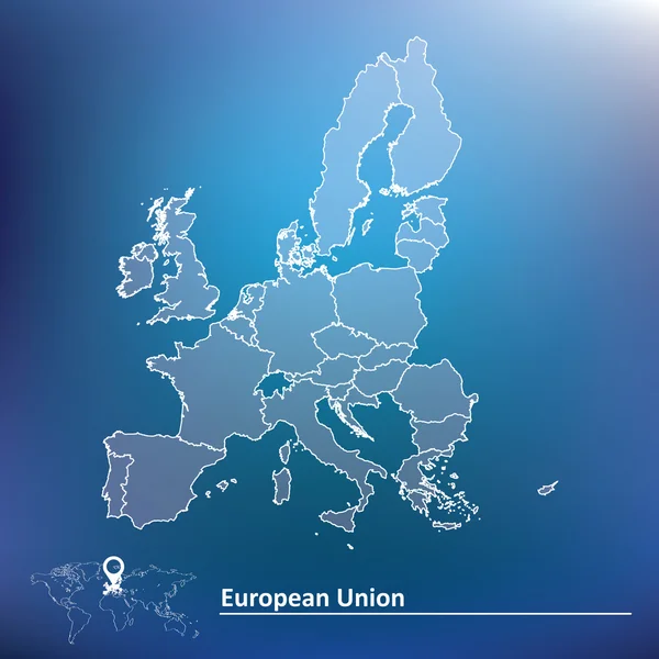 Kaart van Europese Unie 2015 — Stockvector
