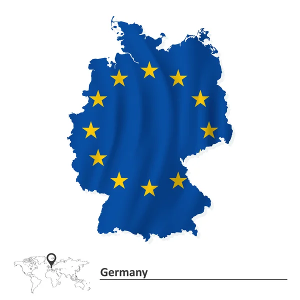 Kaart van Duitsland met Europese Unie vlag — Stockvector