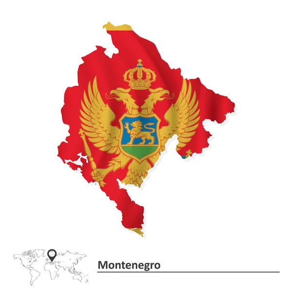 Карта Черногории с флагом — стоковый вектор