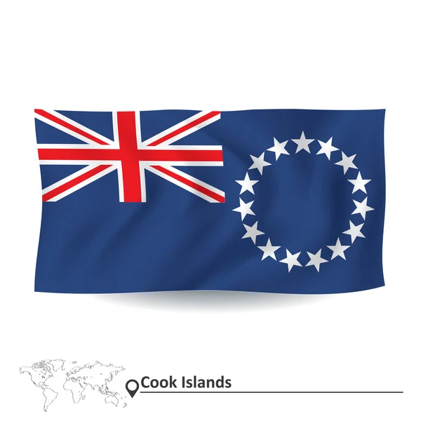 Bandeira das Ilhas Cook — Vetor de Stock