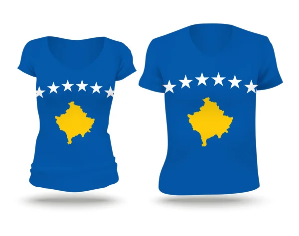 Diseño de camisa bandera de Kosovo — Vector de stock