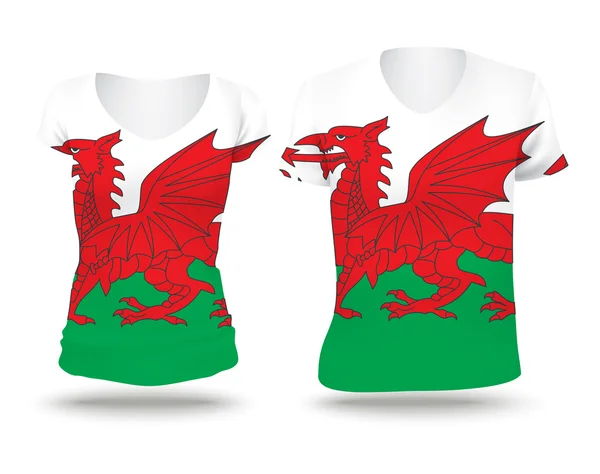 Design de camisa bandeira do País de Gales — Vetor de Stock