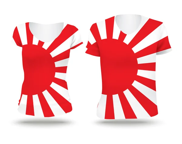 Japon deniz bayrak gömlek tasarım — Stok Vektör