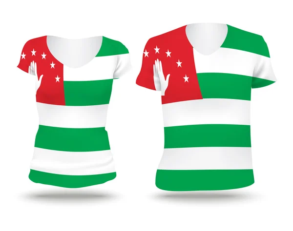 Bandiera disegno camicia di Abkhazia — Vettoriale Stock