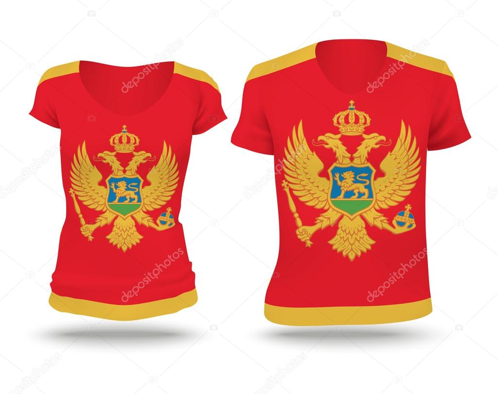 Flag shirt design of Montenegro
