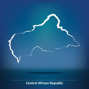 Orta Afrika Cumhuriyeti haritası doodle