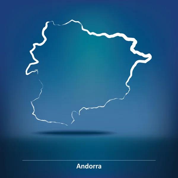 Дудл-карта Андорры — стоковый вектор