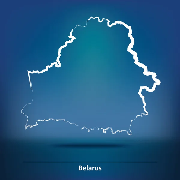 Doodle mapa de belarus — Vetor de Stock