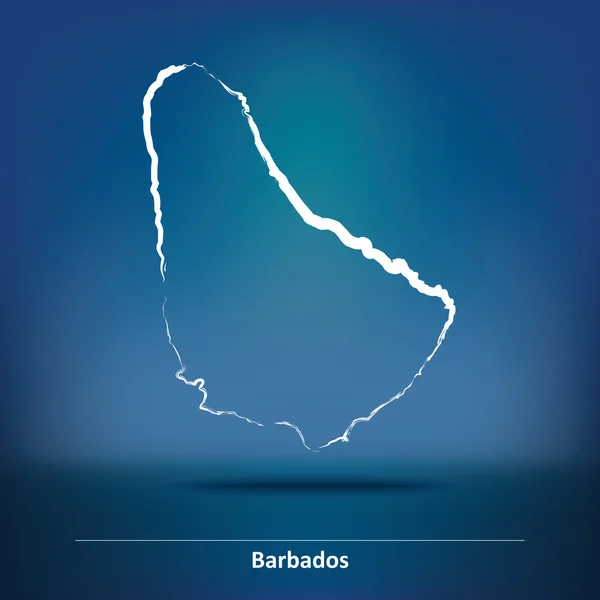 Дудл-карта Барбадоса — стоковый вектор