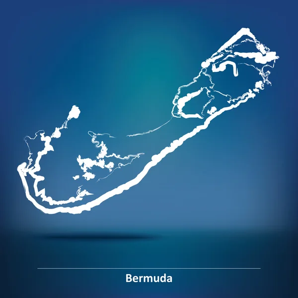 Doodle Map of Bermuda — Stock Vector