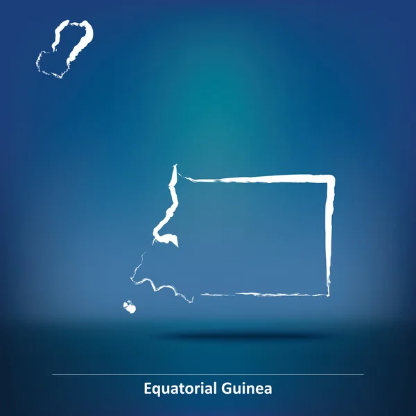 Дудл-карта Экваториальной Гвинеи — стоковый вектор