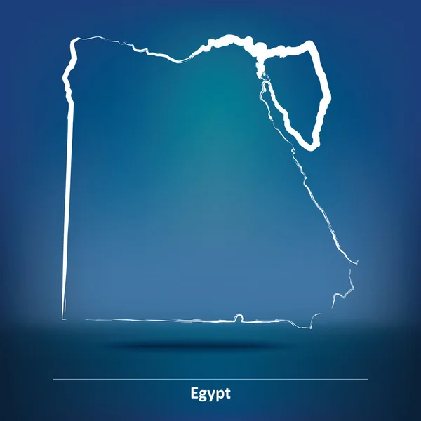 Doodle mapa de egypt —  Vetores de Stock