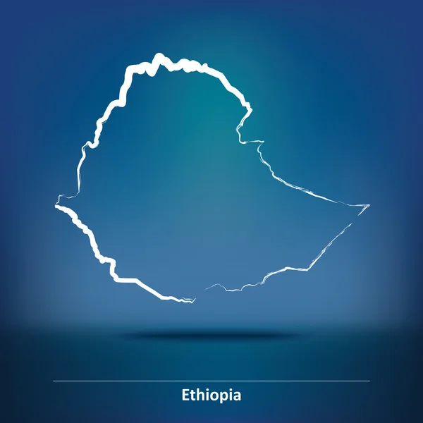 Дудл-карта Эфиопии — стоковый вектор