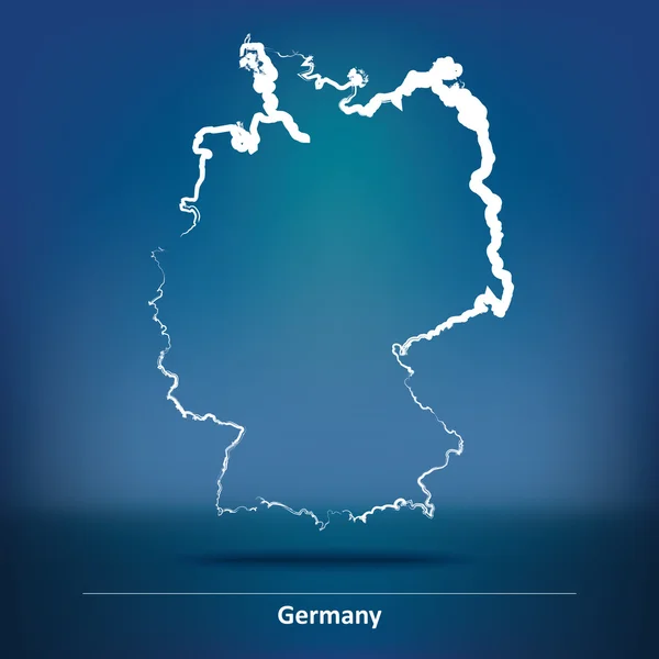 Doodle χάρτη της Γερμανίας — Διανυσματικό Αρχείο