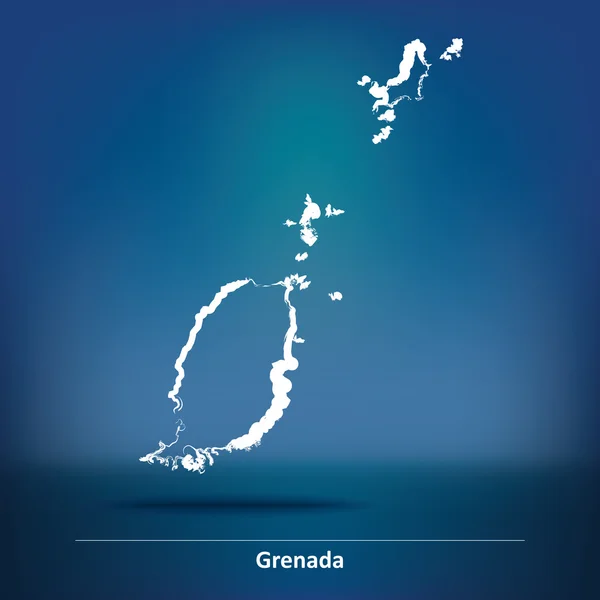 Дудл-карта Гренады — стоковый вектор