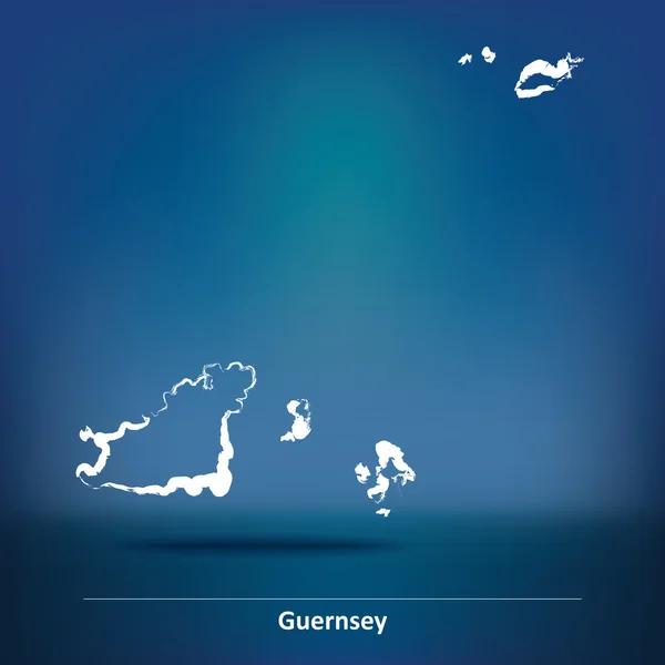 Doodle Mapa de Guernsey — Archivo Imágenes Vectoriales