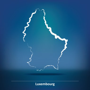 Lüksemburg Haritası doodle