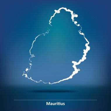 Doodle Map of Mauritius clipart