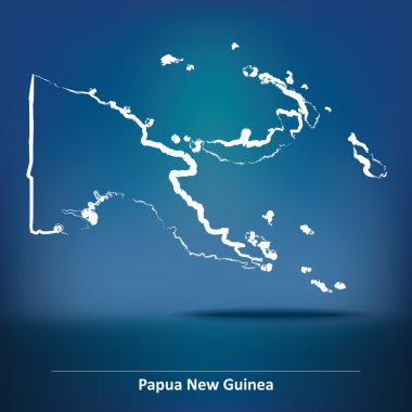 Doodle Papua Yeni Gine Haritası