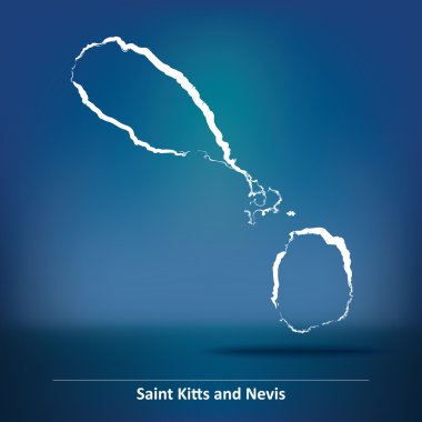 Saint Kitts ve Nevis Doodle Haritası