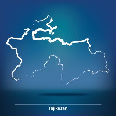 Tacikistan Haritası doodle