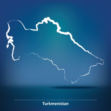 Türkmenistan Haritası doodle