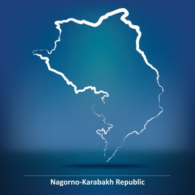 Dağlık Karabağ Cumhuriyeti haritası doodle