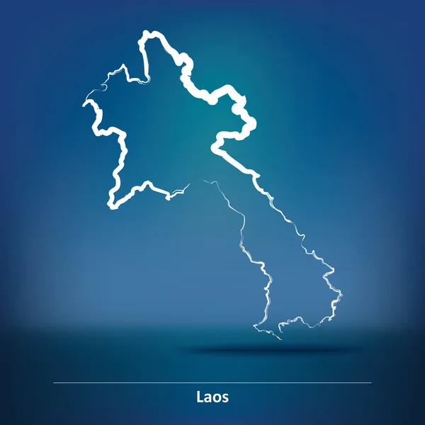 Mappa Doodle di Laos — Vettoriale Stock