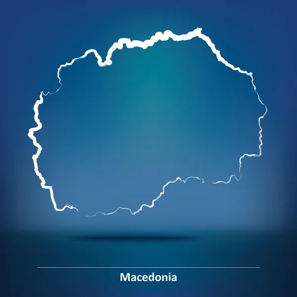 Doodle karta över Makedonien — Stock vektor