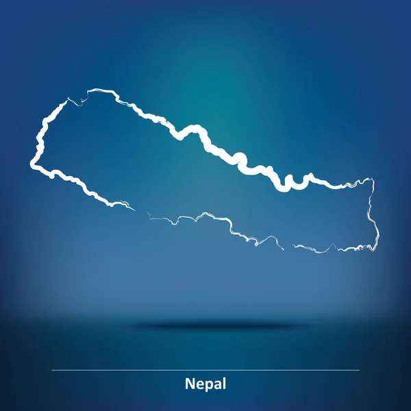 Дудл-карта Непала — стоковый вектор