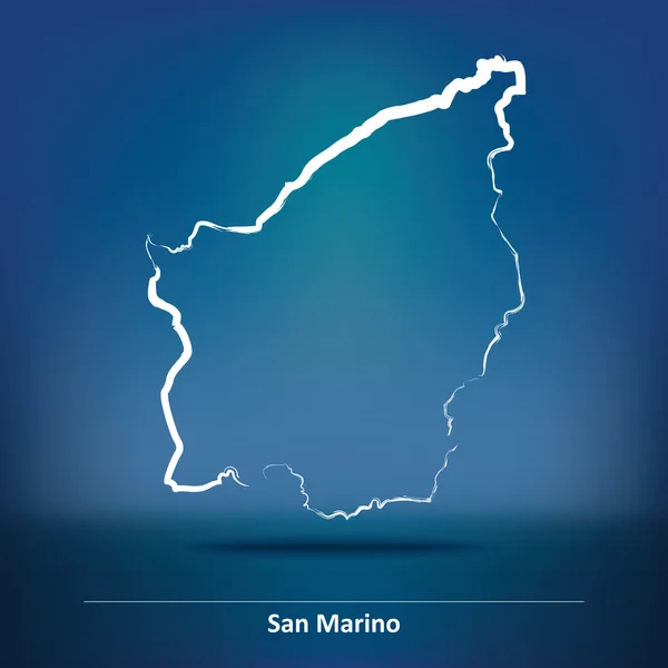 San Marino Haritası doodle — Stok Vektör