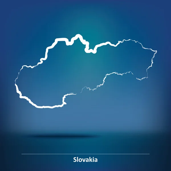 涂鸦斯洛伐克的地图 — 图库矢量图片
