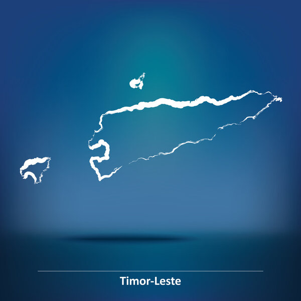 Doodle Map of Timor-Leste