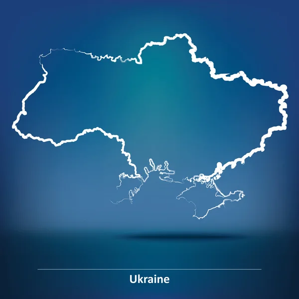 Doodle Carte de l'Ukraine — Image vectorielle