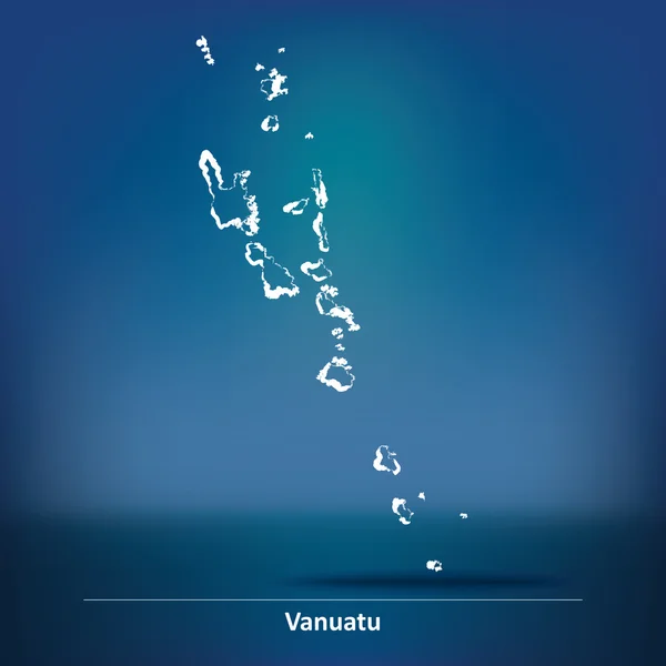 Doodle mapa de vanuatu —  Vetores de Stock