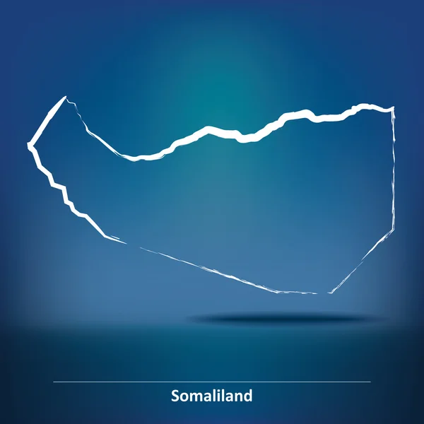 Doodle karta över Somaliland — Stock vektor