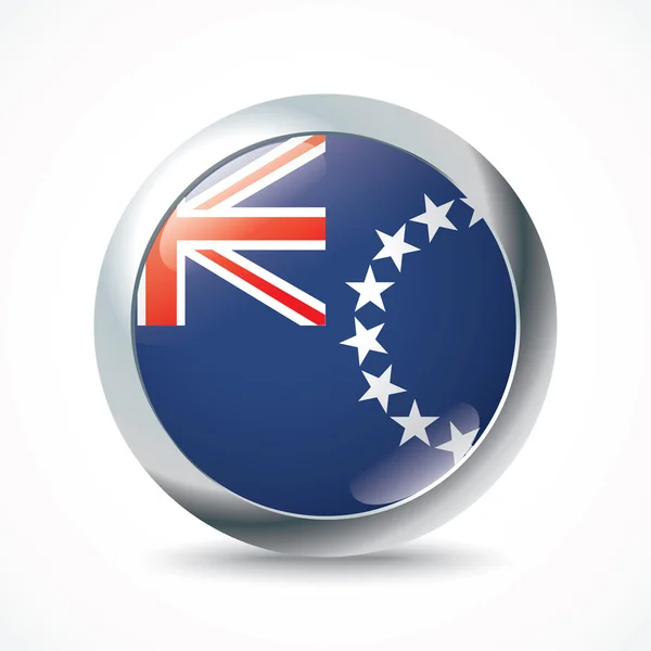Cook Islands flagga knappen — Stock vektor
