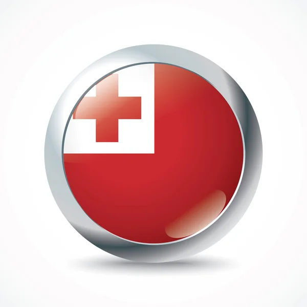Tonga flag button — Stock Vector