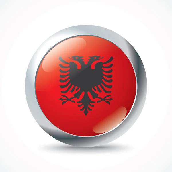 Arnavutluk bayrağı düğmesi — Stok Vektör