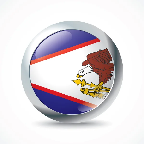 Amerikanischer Samoa-Flaggenknopf — Stockvektor