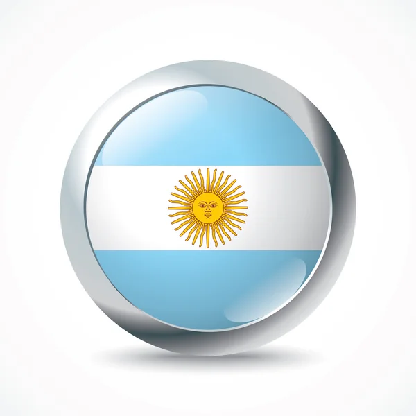 Кнопка флага Аргентины — стоковый вектор